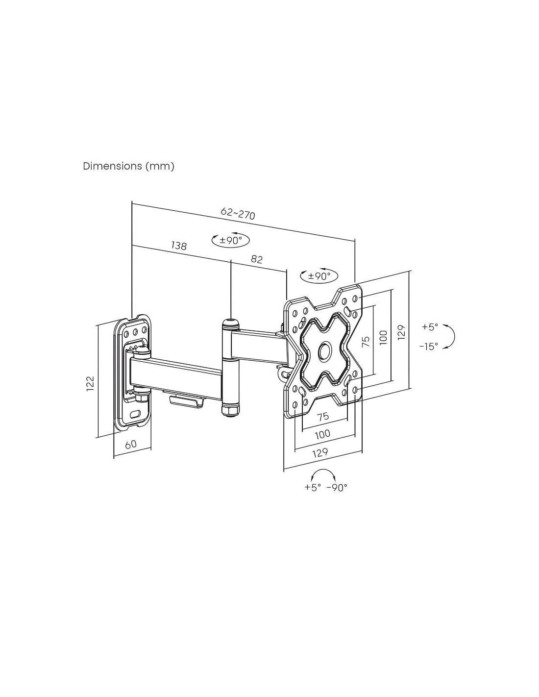 Soporte de pared Giratorio AISENS WT32TSR-381 Negro en Logroño