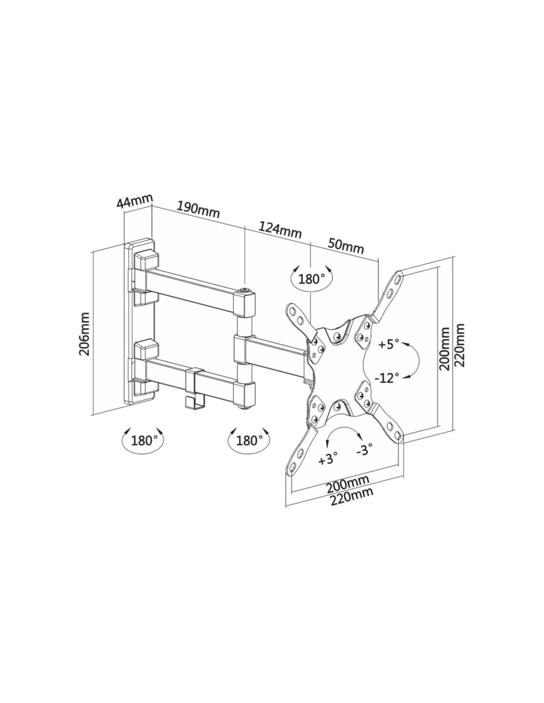 Soporte para TV Aisens WT42TSLE-011 giratorio e inclinable 42" VESA 20