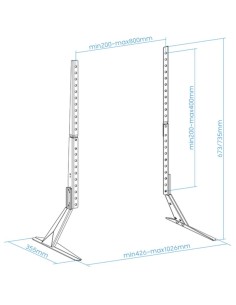 Soporte de mesa para TV TooQ DB2375F-B Fijo 23"-75" VESA 800x400 mm Ne 2