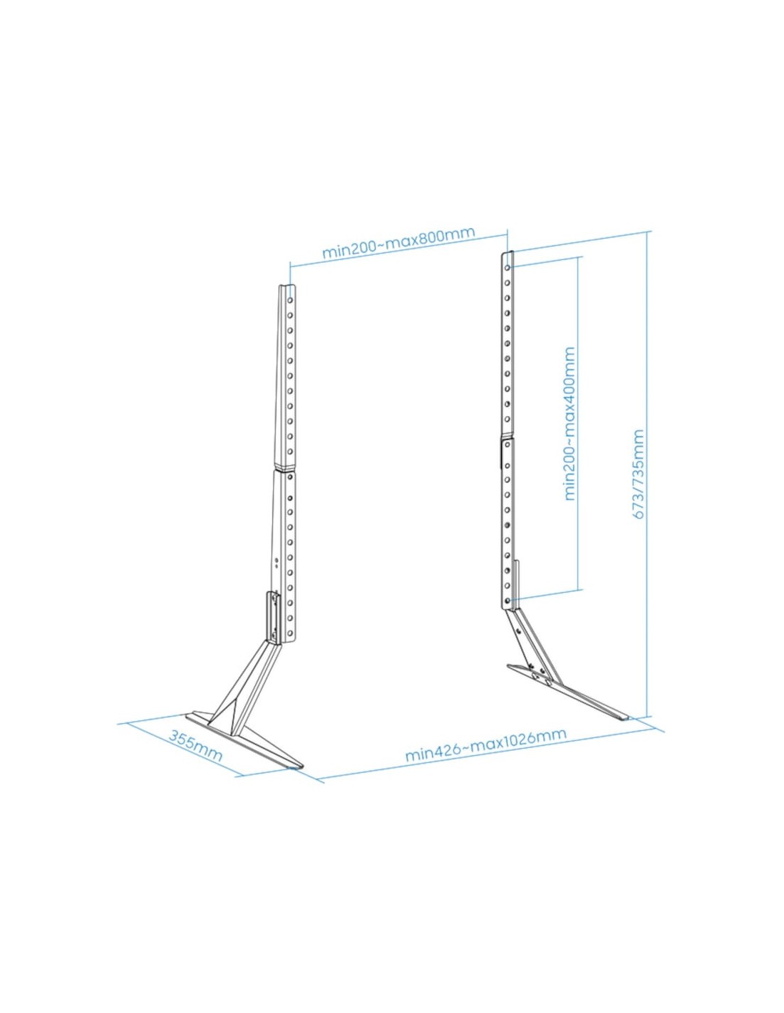 Soporte de mesa para TV TooQ DB2375F-B Fijo 23"-75" VESA 800x400 mm Ne