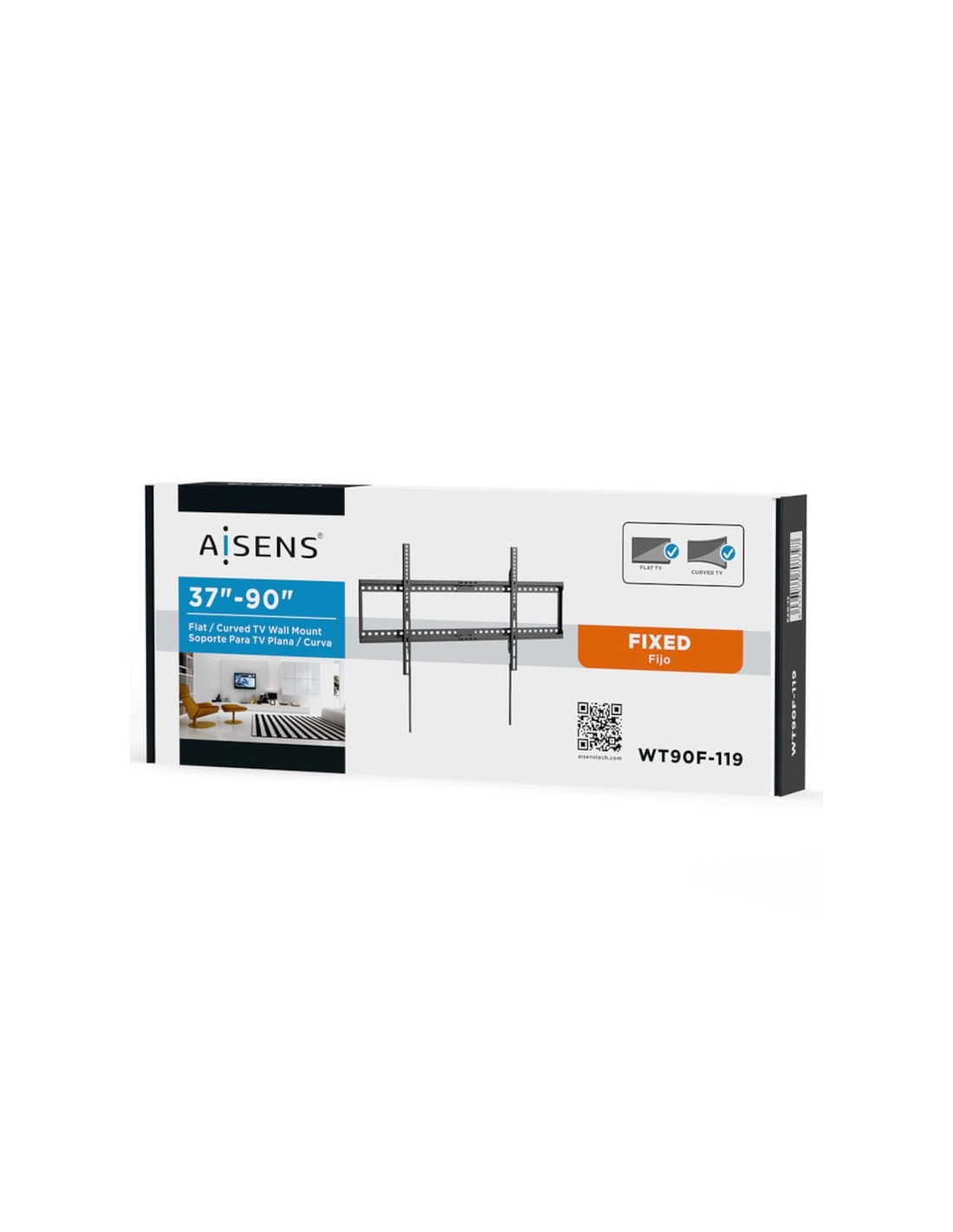 Soporte para TV Aisens WT90F-119 Fijo 37-90" VESA 800x400 mm Negro