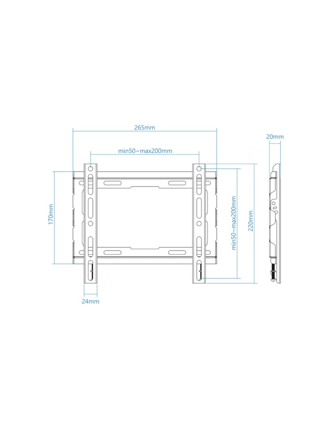 Soporte para TV TooQ LP1043F-B Fijo 43" VESA 200x200 mm Negro