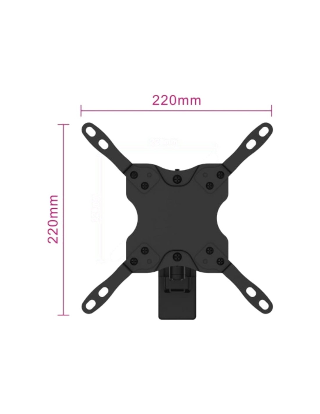 Soporte para TV Ewent EW1522 giratorio e inclinable 42" 200x200 mm Neg