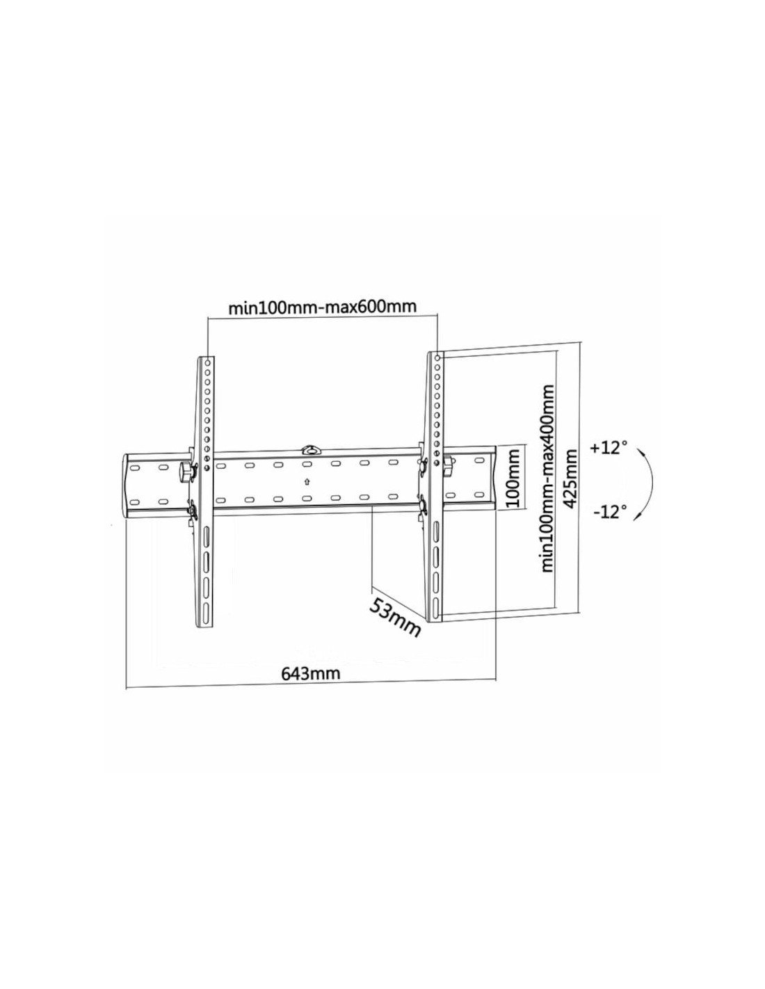 Soporte para TV Aisens WT70T-017 Fijo 70" VESA 600x400 mm Negro