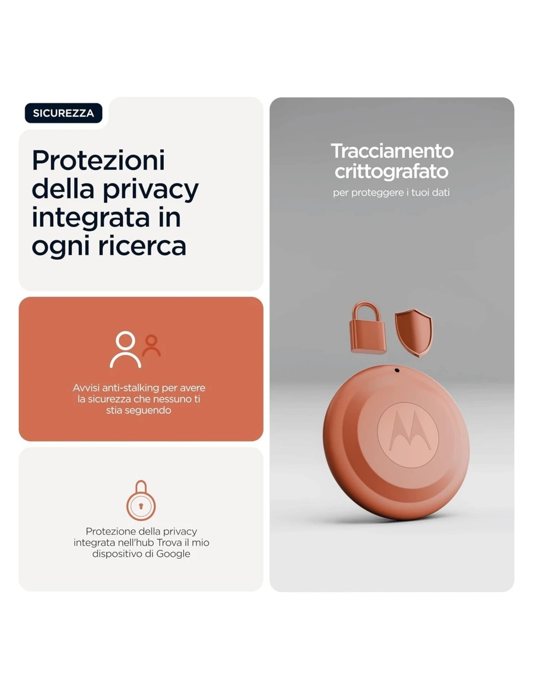 Localizador Motorola Moto Tag 2.0 Rojo/Gris Pack ×4 Bluetooth 5.4 UWB