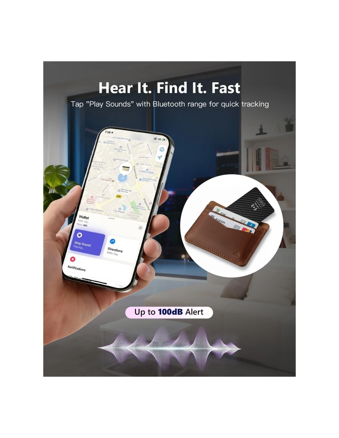 Localizador Tarjeta localizadora DKS01 Apple Find My y Find Hub compat