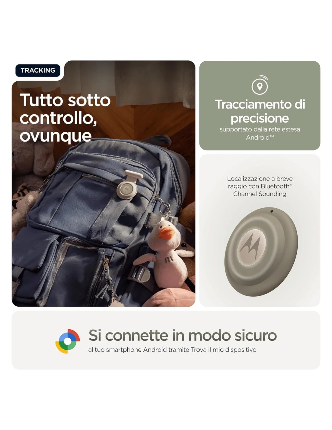 Localizador Motorola Moto Tag 2.0 PANTONE Laurel Oak Android Channel S