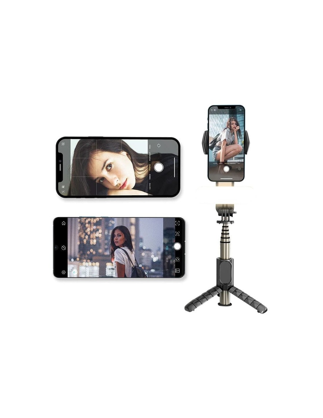 Palo Selfie Gimbal Q09 - Estabilizador de Smartphone Rotación 360º con