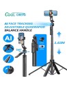 Palo Selfie C17 con seguimiento facial IA extensible hasta 1,63 metros