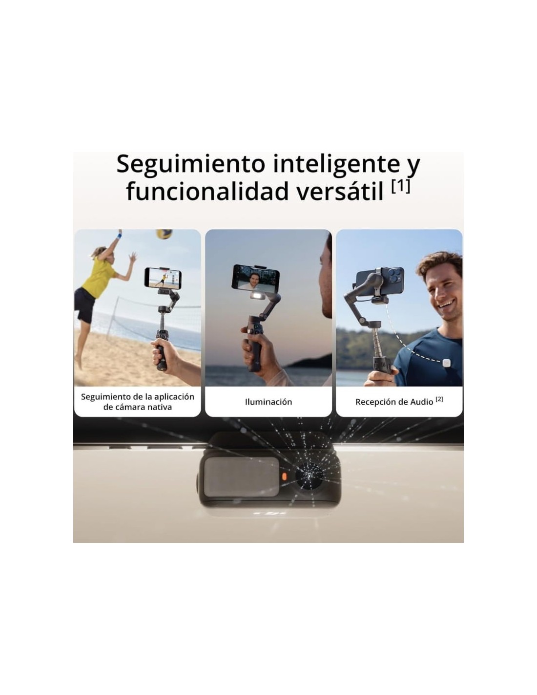 Gimbal DJI Osmo Mobile 7P 10h 3350mAh seguimiento IA en Logroño