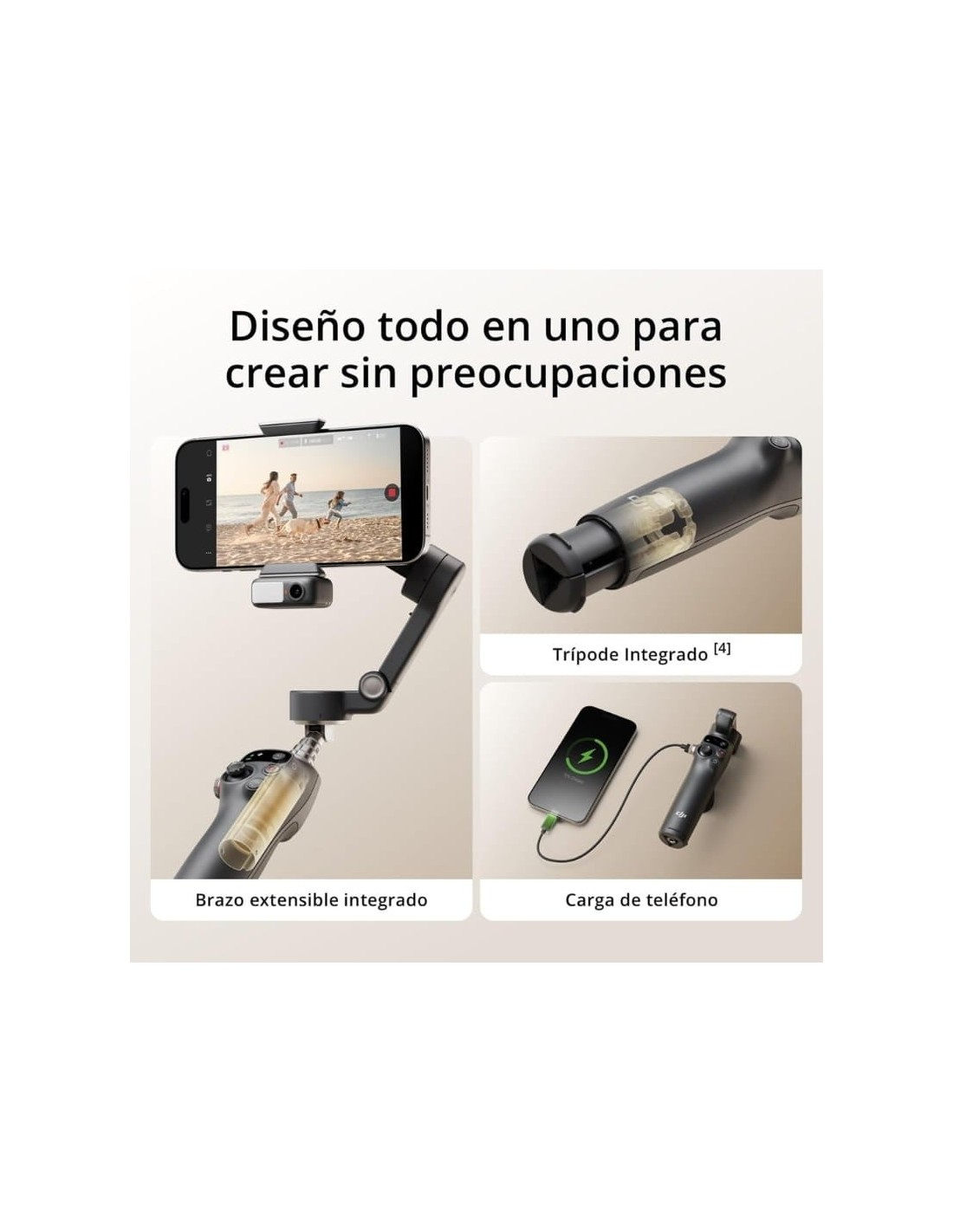 Gimbal DJI Osmo Mobile 7P 10h 3350mAh seguimiento IA en Logroño