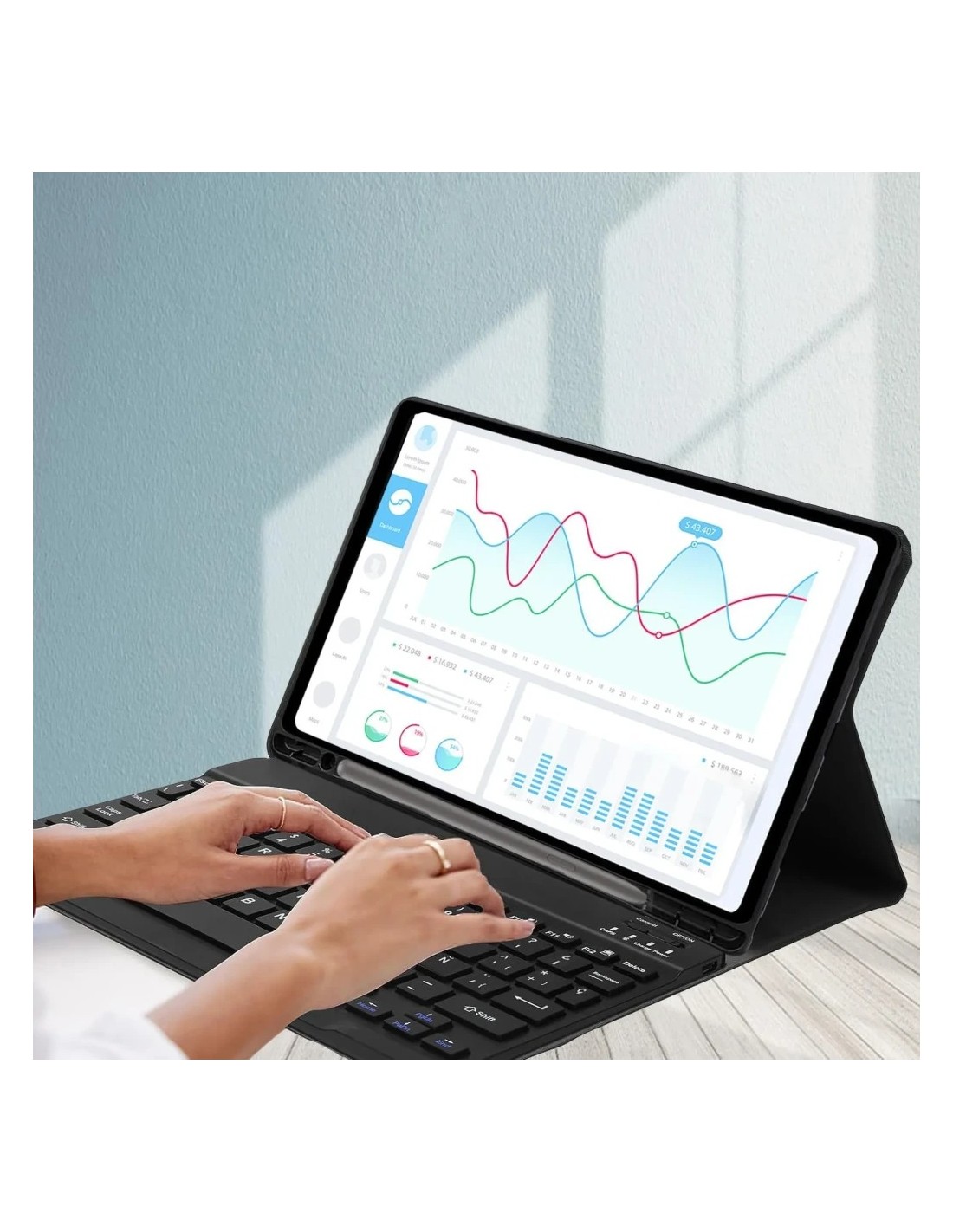Funda con Teclado Samsung Galaxy Tab S10+ (Inglés) en Logroño