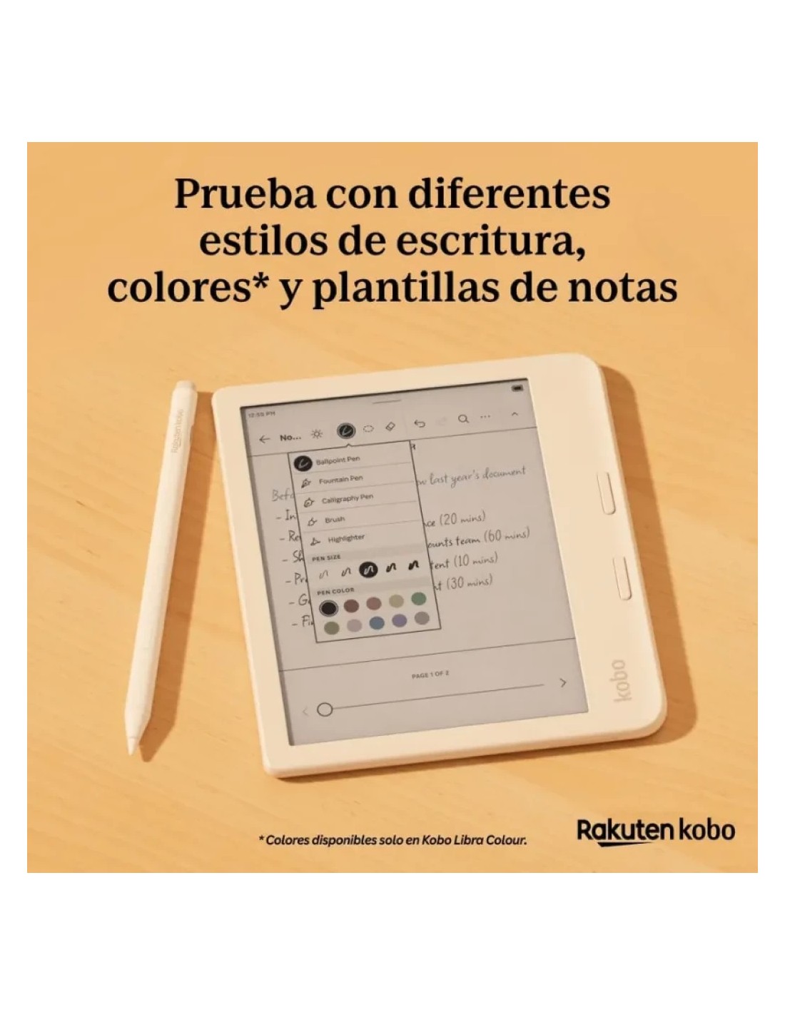 Rakuten Kobo Stylus 2 Blanco para eBooks con carga USB-C - Lápiz Digit