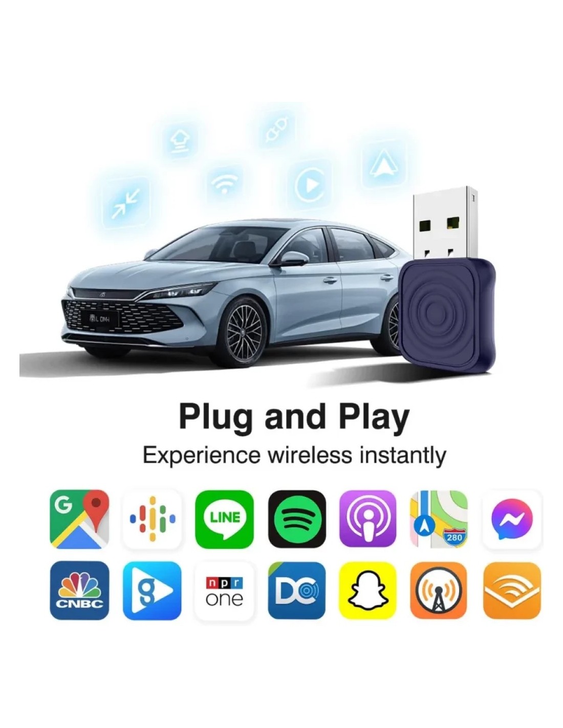Adaptador inalámbrico Carplay y Android Auto Carlinkit Mini Ultra 1 Bl