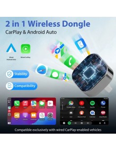 Adaptador inalámbrico Carplay y Android Auto Pionray 2026 WiFi Bluetoo 2