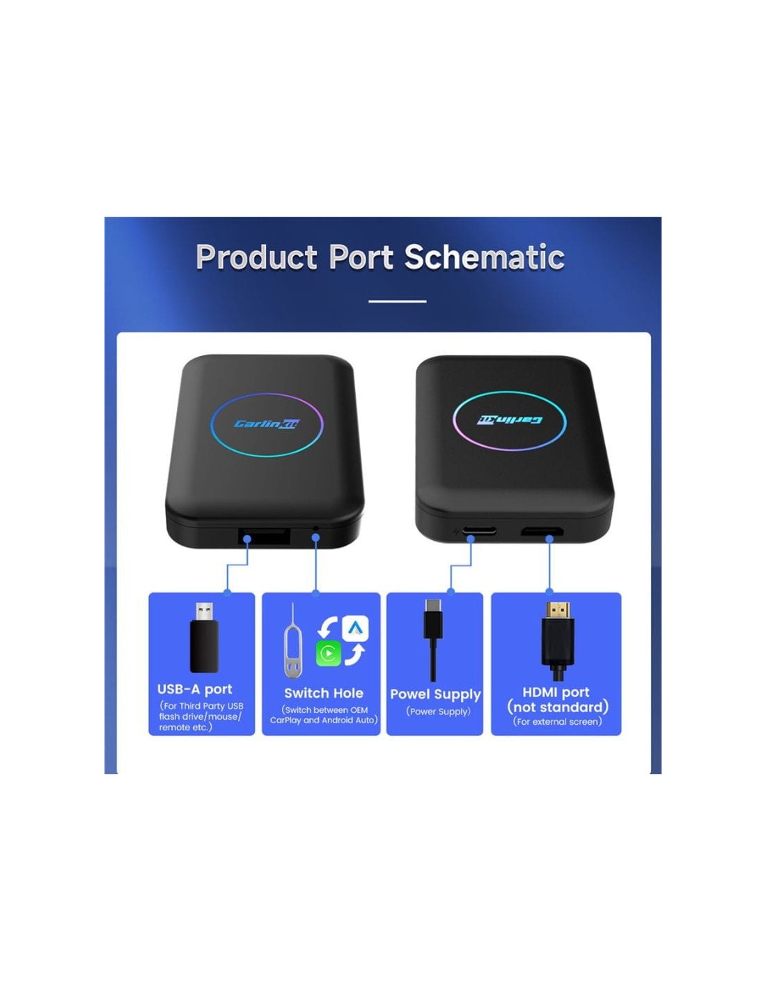 Carlinkit CPC200-TBOX Lite 4GB/32GB Adaptador inalámbrico CarPlay/Andr