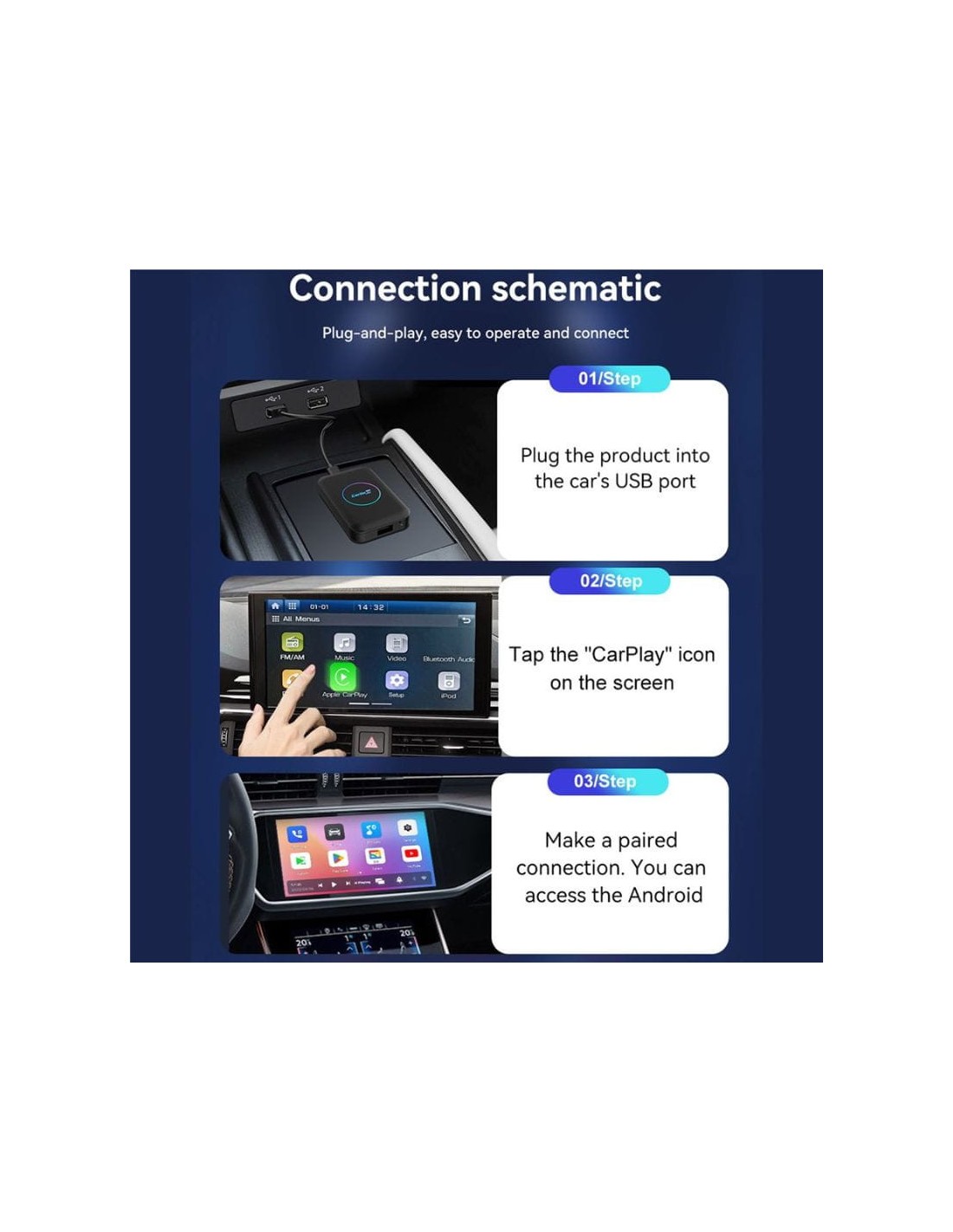 Carlinkit CPC200-TBOX Lite 4GB/32GB Adaptador inalámbrico CarPlay/Andr