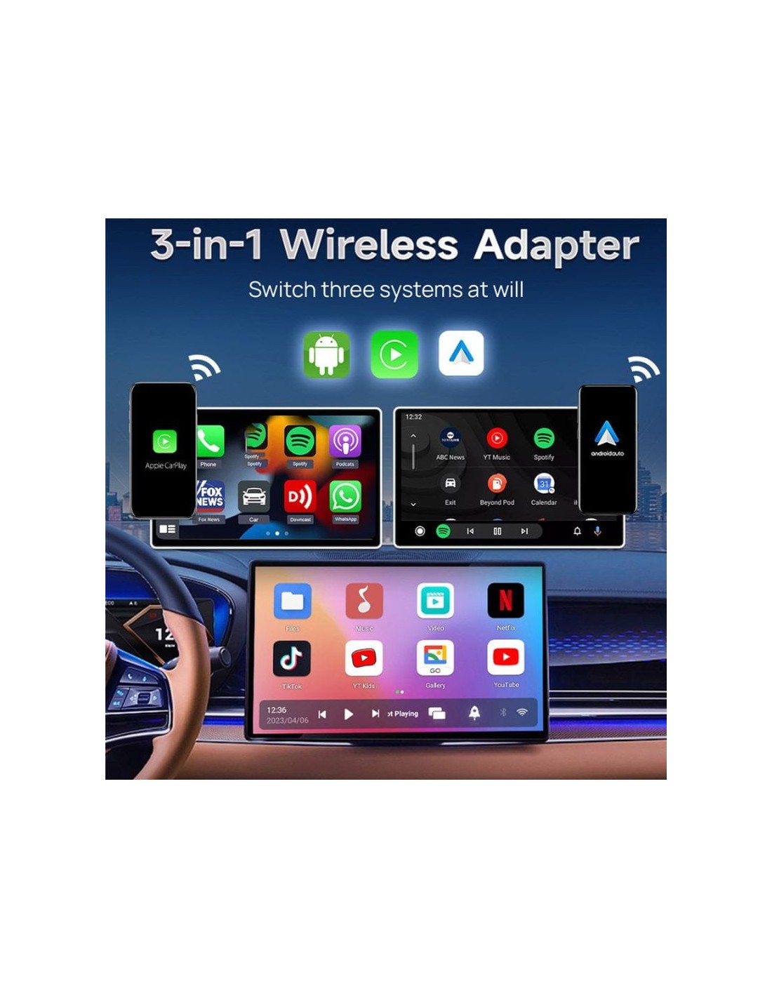 Carlinkit CPC200-TBOX Lite 4GB/32GB Adaptador inalámbrico CarPlay/Andr