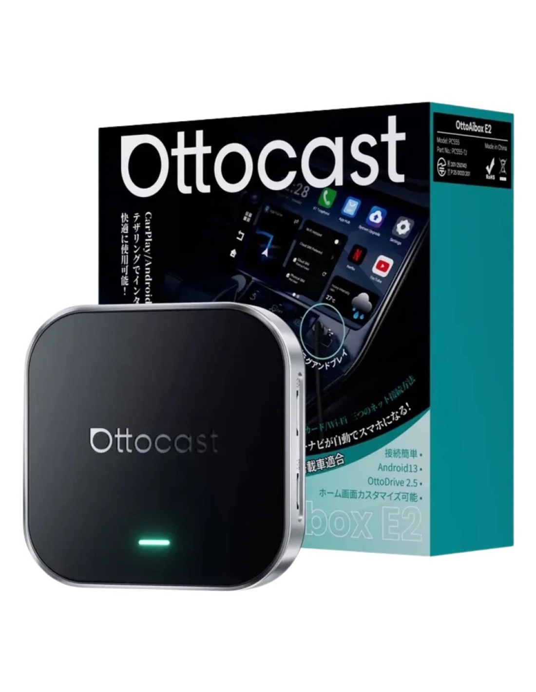 Ottocast OttoAibox E2 CarPlay/Android WiFi Bluetooth 5.0 4G AI Box mul