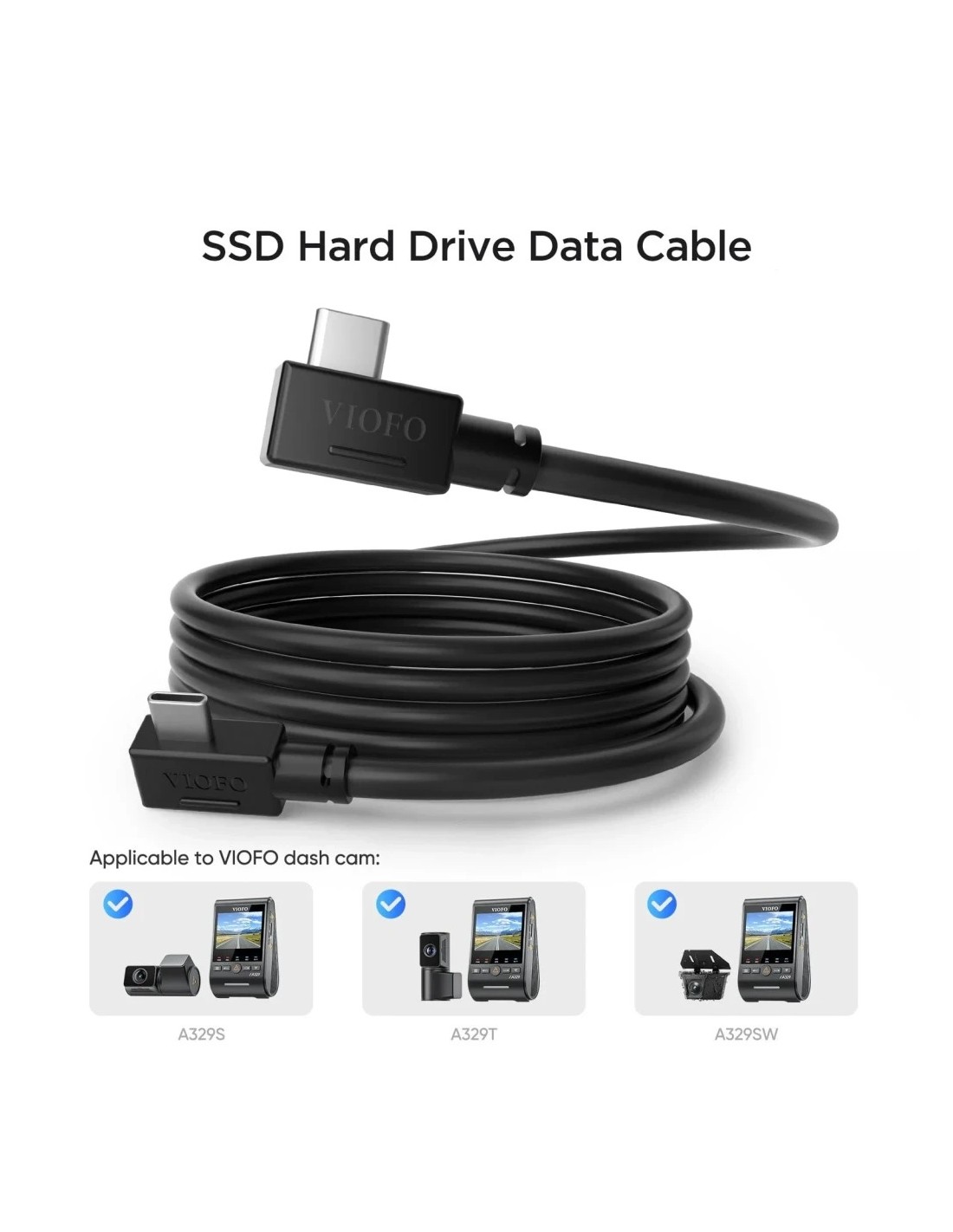 Cable de datos VIOFO SSD 2.5m USB-C Negro A329/A329S en Logroño
