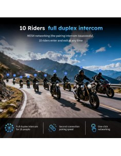 Intercomunicador para moto Hysnox X9 Mesh (Pack x2) 10 interlocutores  2