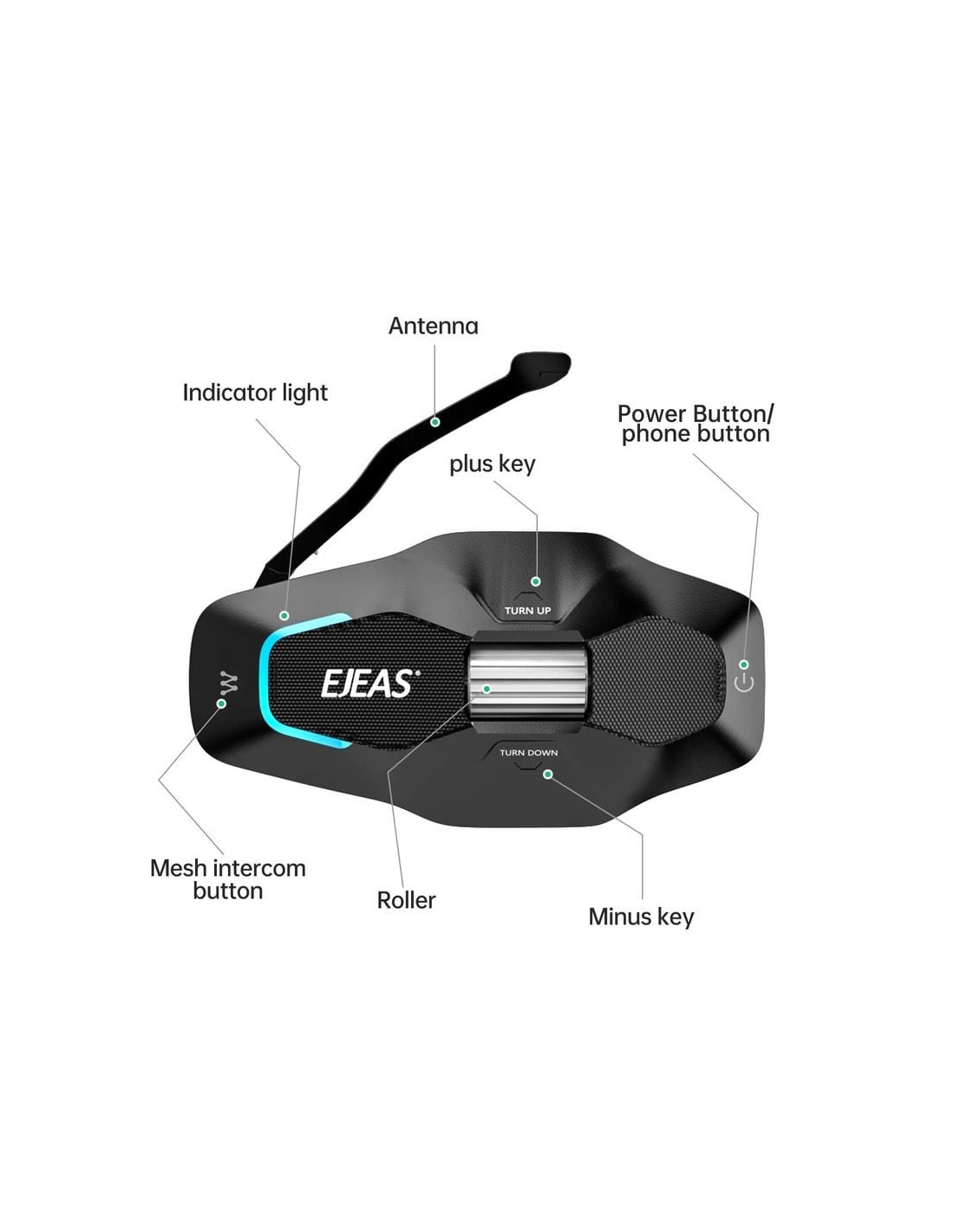 EJEAS X10 Mesh 10 conductores Gris - Intercomunicador para motocicleta