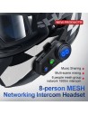 Intercomunicador para moto Y8X Mesh 8 conductores Bluetooth 5.4 IP56 1