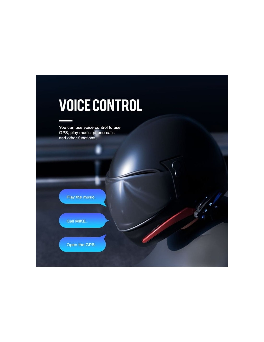 Intercomunicador para moto Hysnox Shark Full Duplex 2 conversadores Bl