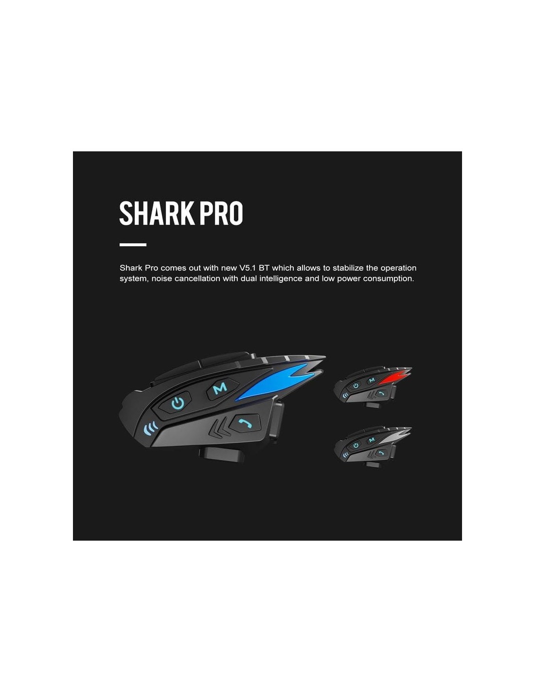 Intercomunicador para moto Hysnox Shark Pro Full Duplex 8 interlocutor