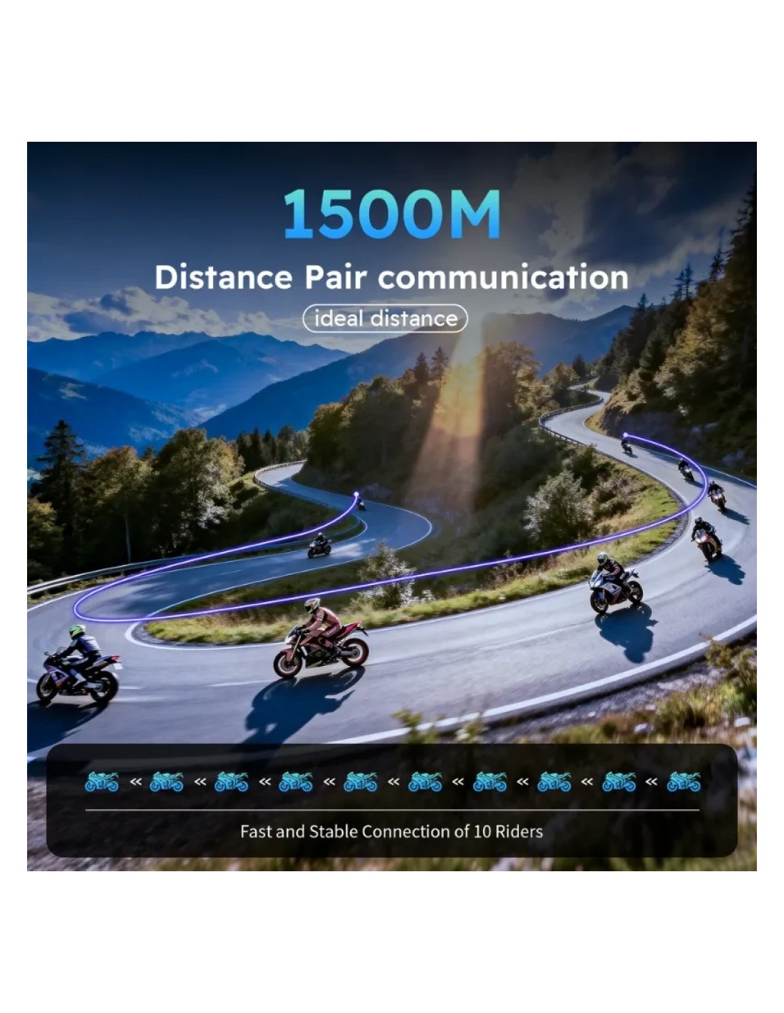 Intercomunicador para moto Hysnox X9 Mesh 10 interlocutores Bluetooth 