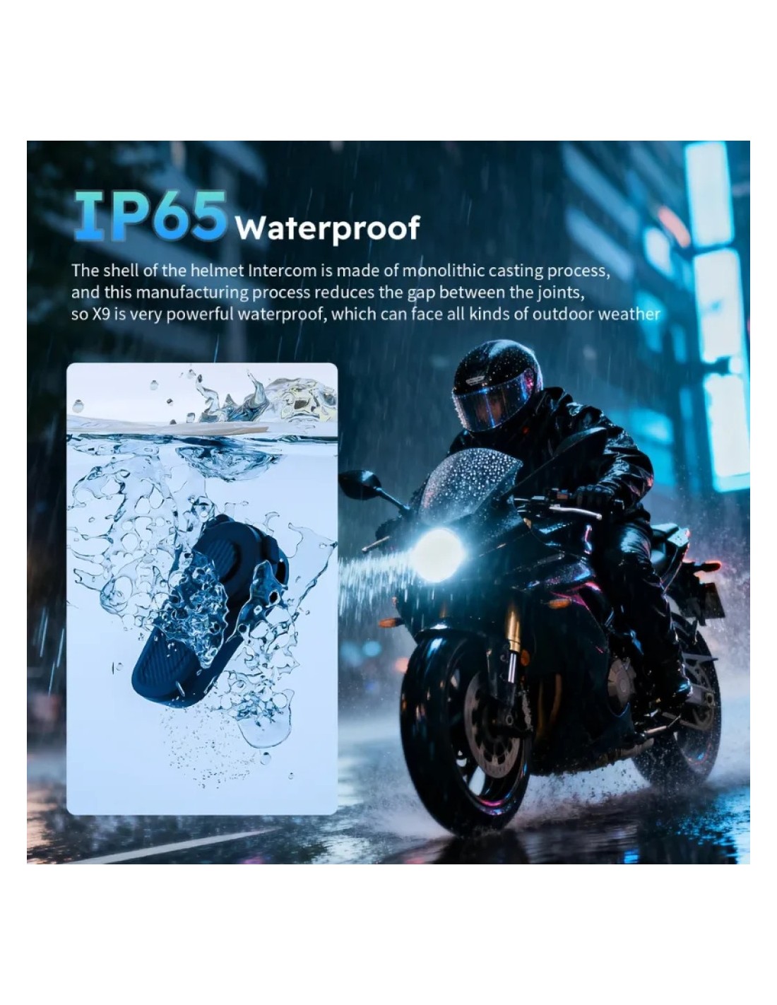Intercomunicador para moto Hysnox X9 Mesh 10 interlocutores Bluetooth 