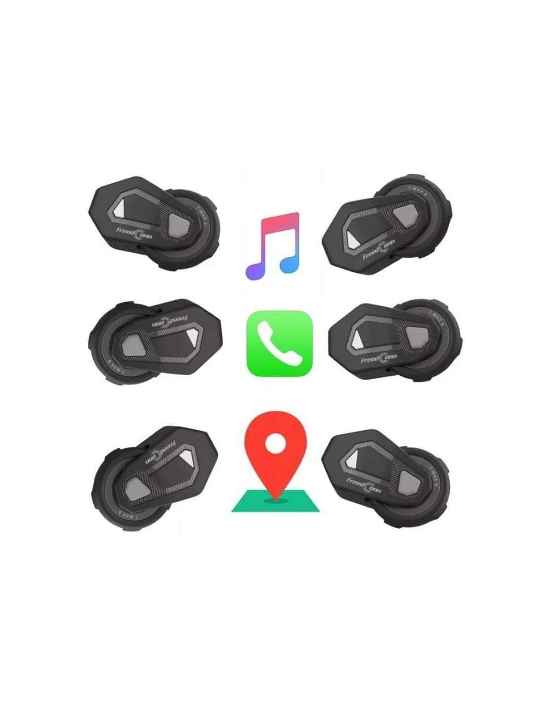 Intercomunicador para moto FreedConn T-MAXS Mesh 6 interlocutores conv