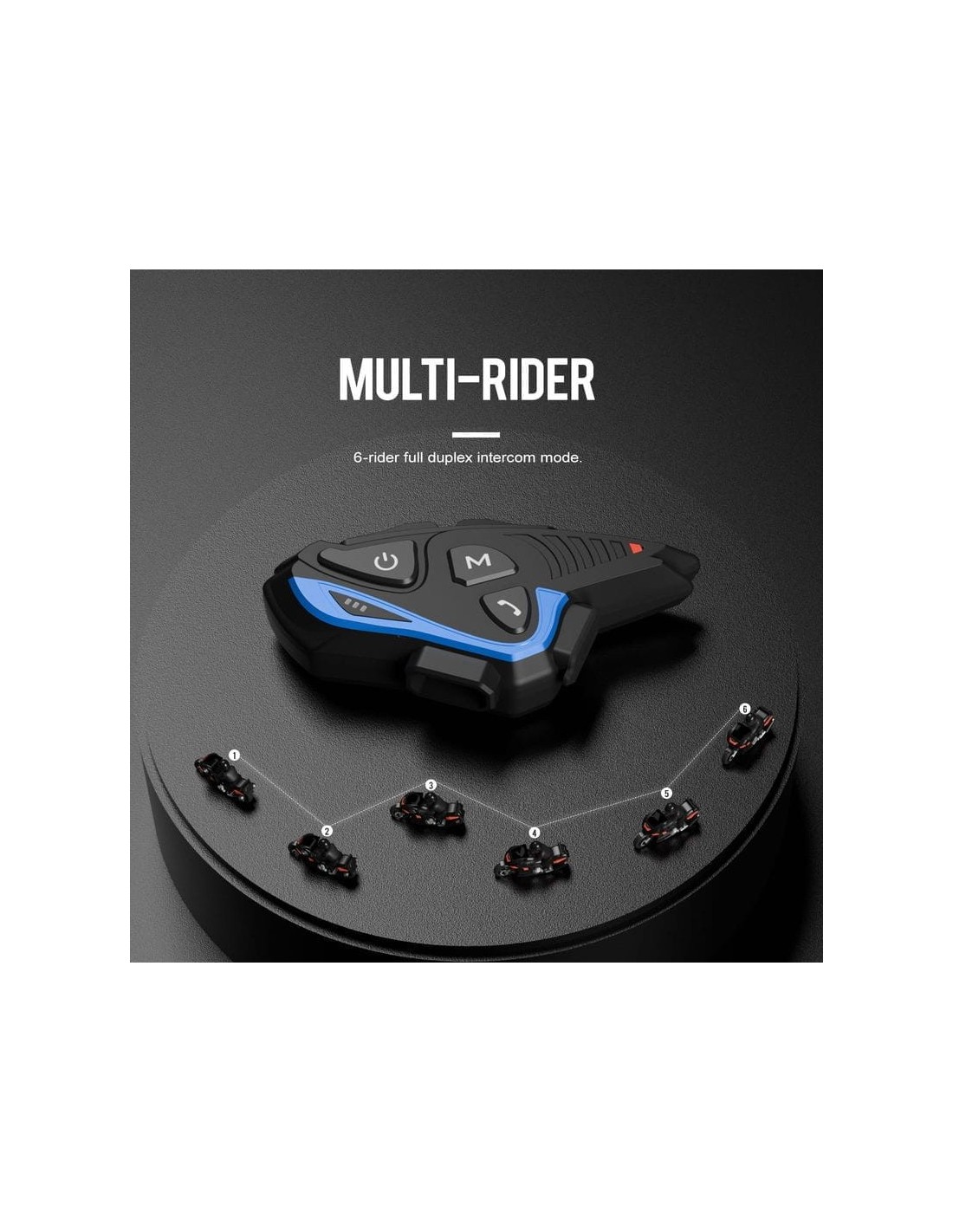 Intercomunicador para moto Hysnox Shark X6 Pro Full Duplex 6 interlocu