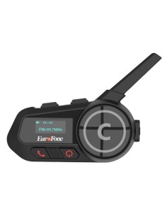 Intercomunicador para moto EuroFone S6-SC-B Full Duplex para 6 conduct