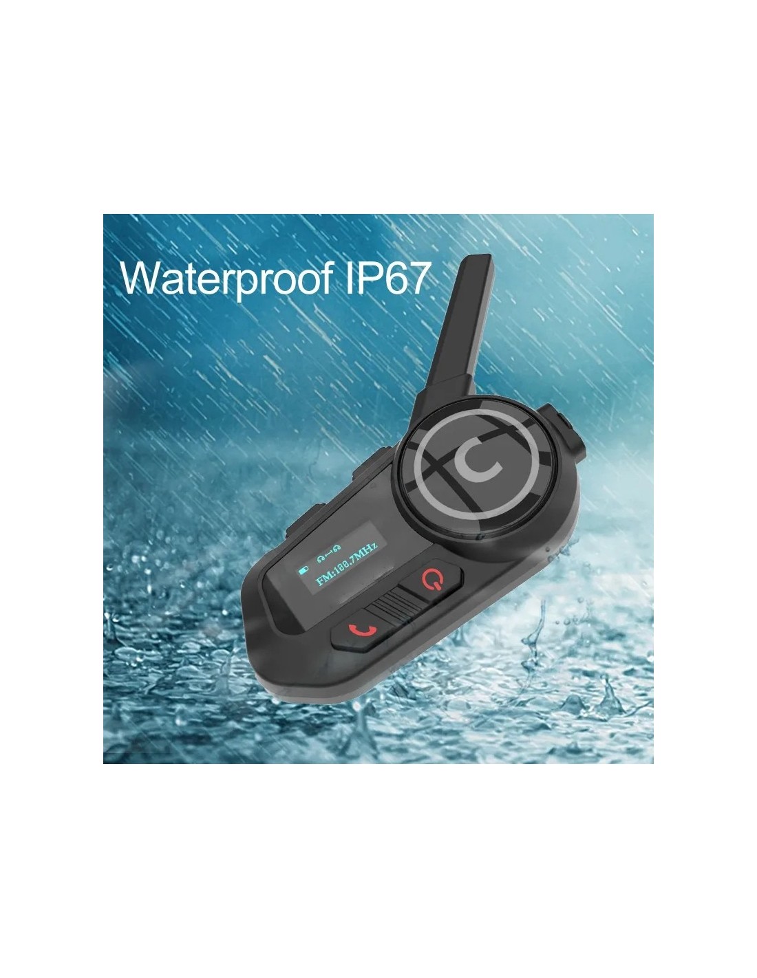 Intercomunicador para moto EuroFone S6-SC-B Full Duplex para 6 conduct