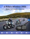 Intercomunicador para moto EuroFone S6-SC-B Full Duplex para 6 conduct