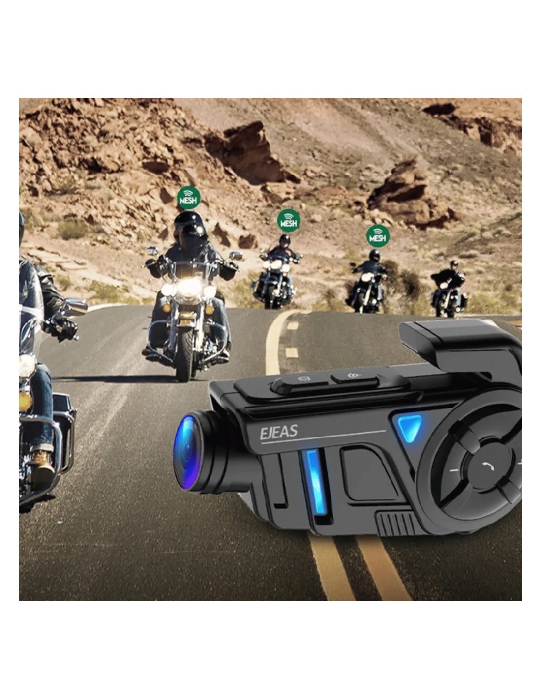 Intercomunicador EJEAS K1Pro: Mesh 3.0 con Grabadora de Vídeo 2K 1000m