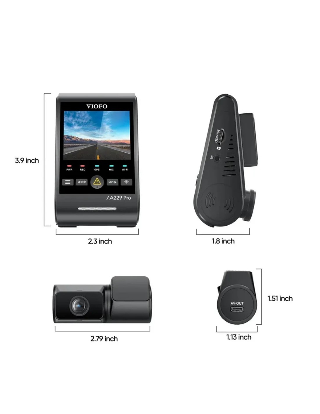 Dashcam VIOFO A229 Pro Tele 4K + 2K WiFi GPS sensor Sony STARVIS 2 IMX