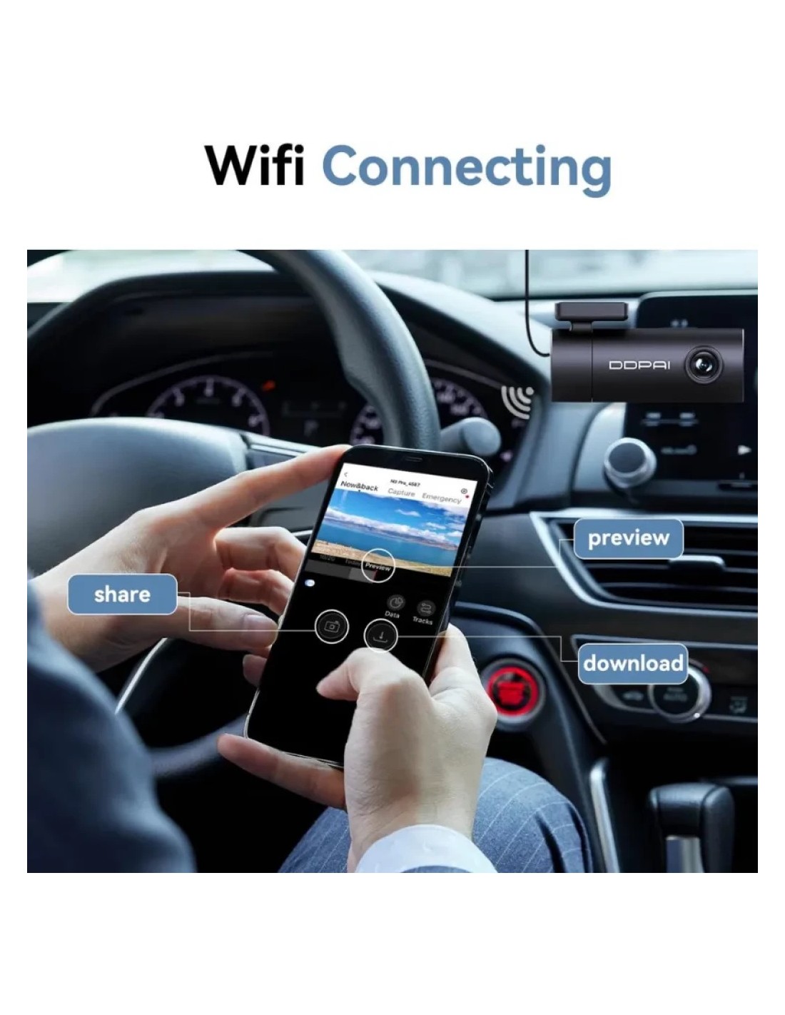 Dashcam DDPAI MINI Pro 2K con WiFi modo parking control por voz superc
