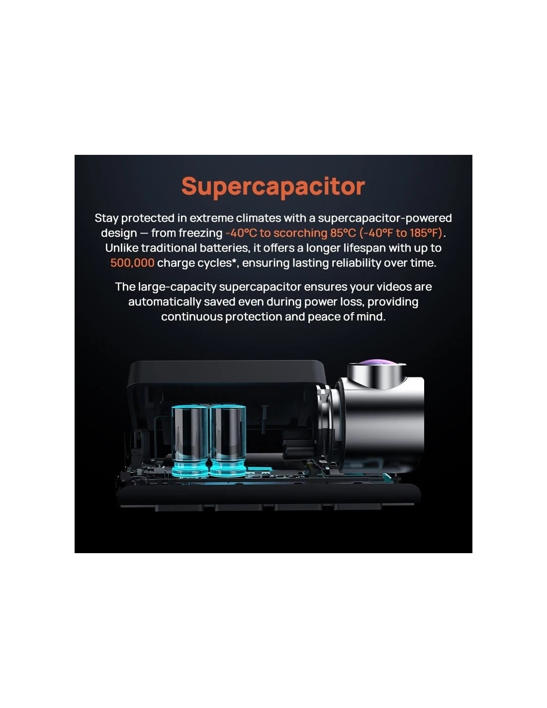 70mai 4K A800SE HDR supercondensador Dashcam + Camara Trasera 70mai RC