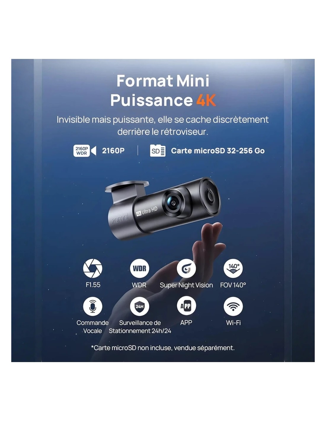 Dashcam 70mai M310 Plus 4K WiFi 6 control por voz en Logroño