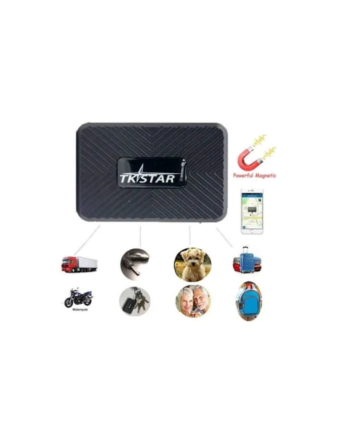 TKSTAR TK913 4G IP65 3,7V 1500mAh Imán Alarmas Sensor Mini Negro Rastr