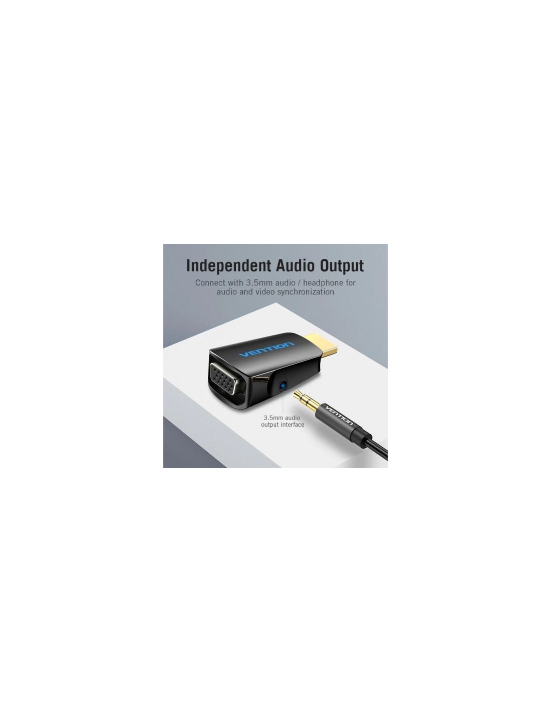 Adaptador Conversor Vention HDMI Macho a VGA Hembra Audio Jack 3.5mm