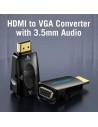 Adaptador Conversor Vention HDMI Macho a VGA Hembra Audio Jack 3.5mm