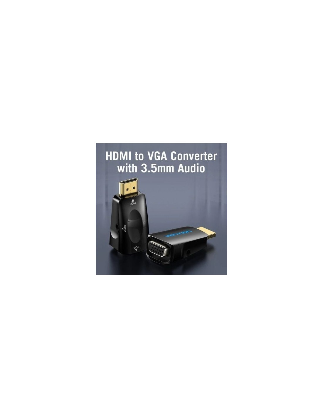 Adaptador Conversor Vention HDMI Macho a VGA Hembra Audio Jack 3.5mm