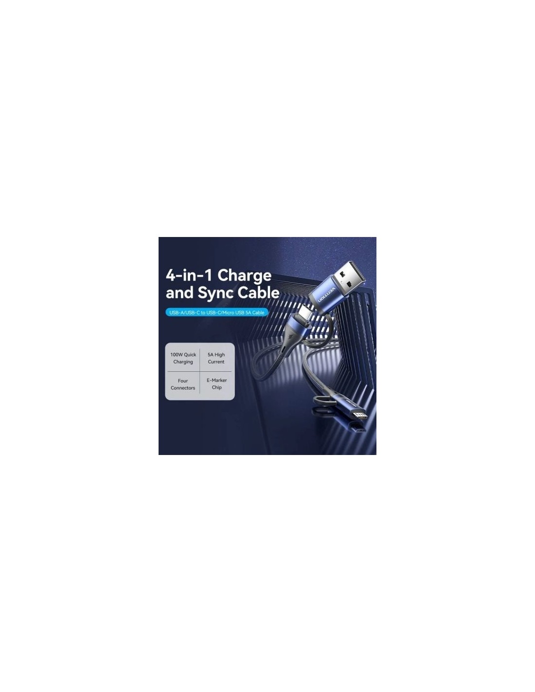 Cable USB 2.0 Tipo-C Vention USB Tipo-C Macho - USB Macho MicroUSB Mac