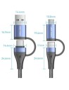 Cable USB 2.0 Tipo-C Vention USB Tipo-C Macho - USB Macho MicroUSB Mac