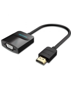 Conversor Vention HDMI Macho - VGA Hembra Jack 3.5 Hembra 15cm Negro