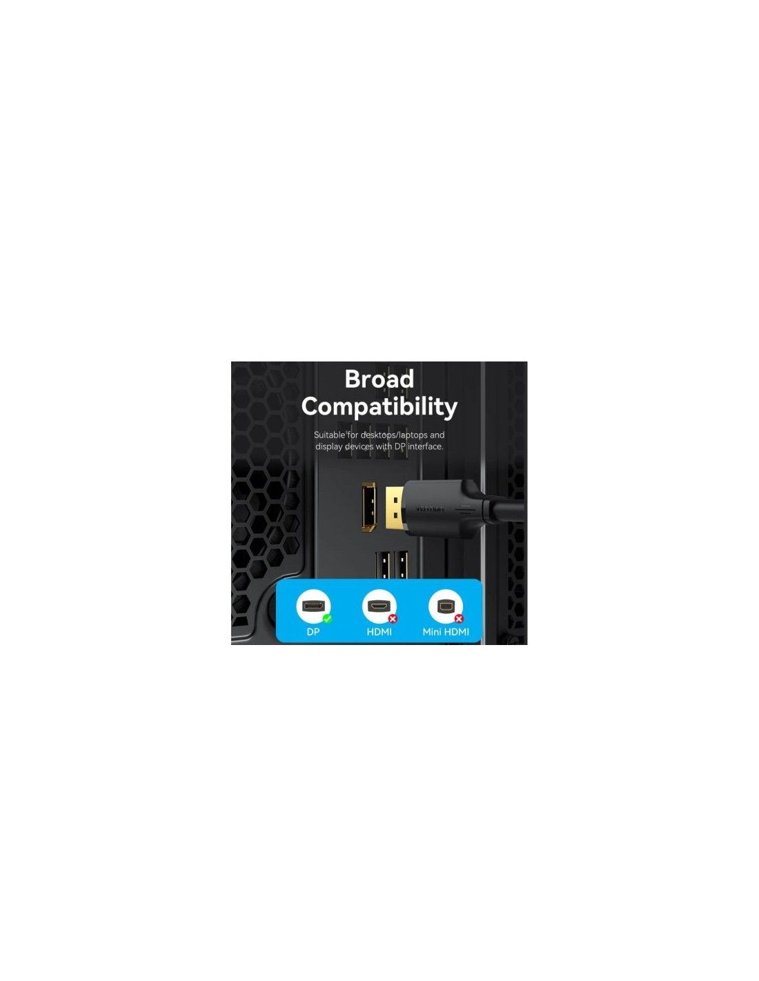 Cable DisplayPort Vention DisplayPort Macho - DisplayPort 4K Macho 1m 