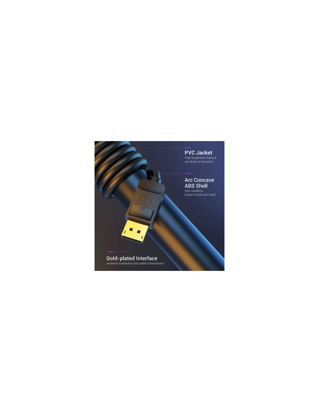 Cable DisplayPort 1.2 4K Vention DisplayPort Macho - DisplayPort Macho